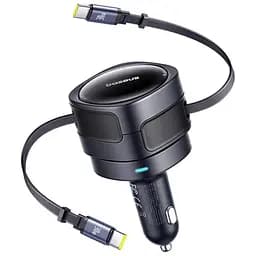 АЗП Baseus Enjoyment Max PD60W with retractable cable 2USB-C C00035507121 Cosmic Black
