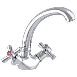 Змішувач для умивальника Zerix TLC 722 з повнооборотною кран буксою ZX2967 Хром