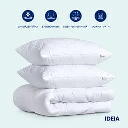 Набір Ideia Classic: ковдра + подушки, 2 шт., євростандарт, білий (8-32955 білий) - мініатюра 2