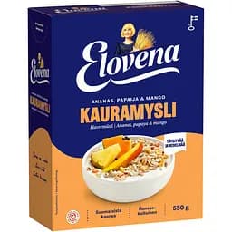 Вівсяні мюслі Elovena цільнозернові з ананасом, папайя та манго 550 г