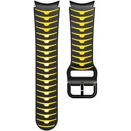 Ремешок для Samsung Galaxy Watch 4 44mm - черно-желтый ширина крепления 20мм силикон Watchbands Scales (W18-1WB10281117)