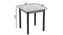 Стіл кухонний Ferrum-decor Агата 75x70x70 Чорний ДСП Бетон 16мм (FRD-105557) - мініатюра 3