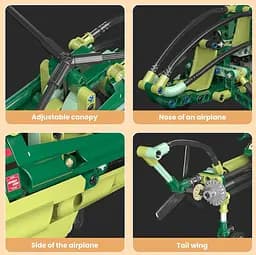 Конструктор вертоліт Mould King  Exploration Helicopter  авіція військовий розвідувач авіація 284 деталей - мініатюра 6