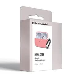 Силіконовий чохол для навушників Apple AirPods Pro 2 2022, Hang Case, рожевий, ультратонкий захисний кейс товщиною 2 мм, захист від подряпин, пилу та ударів, компактний, з карабіном для кріплення, ArmorStandart (ARM68588) - мініатюра 8