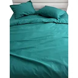 Комплект постельного белья Ecotton Dark Green полуторный полисатин темно-зеленый (25309)