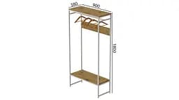 Вішалка модульна підлогова Ferrum-decor Треліс 14 180x90x38 білий ДСП Дуб Артізан 16мм (FRD-104351) - мініатюра 3