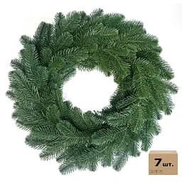 Вінки хвойні різдвяні Hvoya Lux литі зелені 50 см 7 шт.