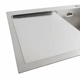 Кухонна мийка Platinum Handmade нержавійка 78x50B R (два отвори ,квадратний сифон 3.0/1.0), Нержавіюча сталь - мініатюра 4