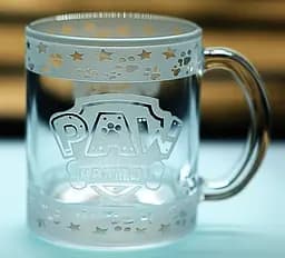 Дитяча скляна чашка-кружка 320 мл з гравіюванням Щенячий патруль Скай