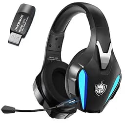 Беспроводные наушники Kotion Each Q5s 2.4G с поддержкой виртуального объемного звука 7.1 (Черно-синий)
