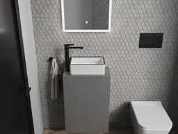 Умивальник Mexen Nadia 36 white black Edge накладний MEX-21613607, Білий - мініатюра 3