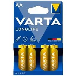 Батарейка Varta Longlife AA LR6 blister 4 (4/80/400) (3768)