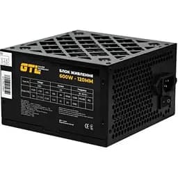 Блок питания GTL 600 Вт Black, 120 мм, 2xMolex / 3xSATA / 1x6+2-pin / 1x4+4-pin / 1x24-pin, защита SCP / OCP / OVP / UVP, плоские черные кабели увеличенной длины (GTL-600-120)