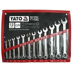 Ключі ріжково-накидні Yato М= 8-24 мм набір 12 шт. (YT-0362)