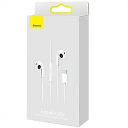 Навушники Baseus дротові з конектором USB-C Encok CZ19 (Type-C) A00182201213-00 білі - мініатюра 8