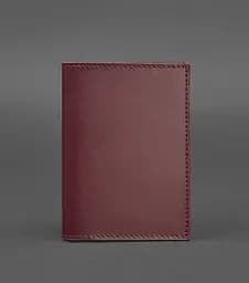 Кожаная обложка для паспорта и военного билета 1.2 бордовая Краст