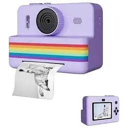 Детская цифровая фотокамера RAINBOW 2,8" мгновенная печать с термопринтером 1500 мАч Фиолетовый