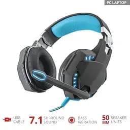 Гарнітура Trust GXT 363 Hawk 7.1 Bass Vibration USB BLACK (20407_Trust) - мініатюра 8