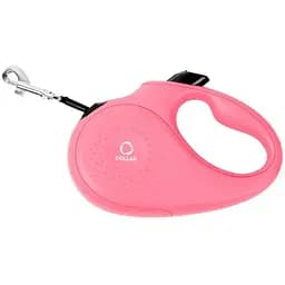 Поводок-рулетка для собак Collar, M, до 25 кг, 5 м, розовый