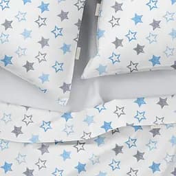 Комплект постільної білизни Cosas Stars CS5 Двоспальний блакитний (StarsClearGreyBlue_01White_180) - мініатюра 3