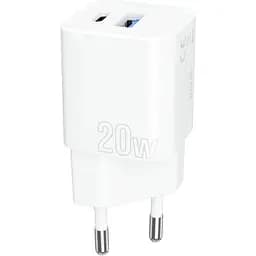 Мережевий зарядний пристрій Proove Silicone Power Plus 20W USB-C + USB-A White (WCSP2011002)
