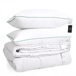 Набір MirSon вовна №9569 Gold Silk Hand Made Wool демі ковдра 200х220 см + 2 подушки білий (2200010806267)