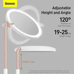 Зеркало Baseus Lighted Makeup Mirror with Storage Box 3 Level touch brightness (DGZM-02) - мініатюра 7