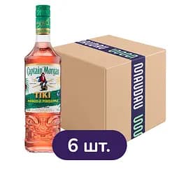 Упаковка ромового напитка Captain Morgan Tiki Mango Pineapple 25% 4.2 л (0.7 л х 6 шт.)