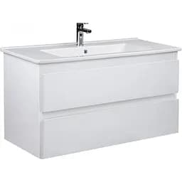 Тумба Мойдодир Сорренто 100-A Білий у ванну з умивальником Creavit Su-100 Білий