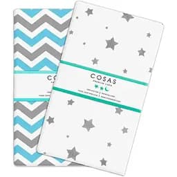 Набір простирадл полуторне Cosas ZIGZAG & STARS 155х240 см (SetSheet_ZigBlueGrey_StarGrey_155х240)