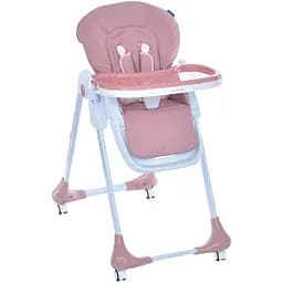 Стільчик для годування з регульованою спинкою, висотою та колесами, рожевий
