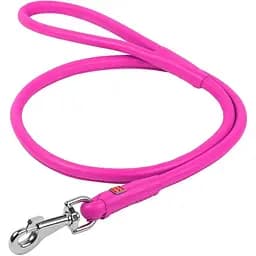Повідець для собак Waudog Glamour, шкіряний, круглий, 122х1,3 см, рожевий