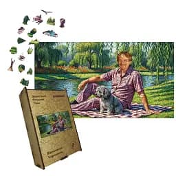 Дерев'яний фігурний пазл Відпочинок Чорновола, А1, Картонна коробка 500+ елементів