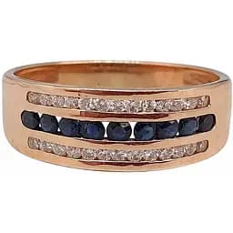 Золотое кольцо с бриллиантами и сапфиром. RS6130K 20