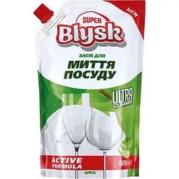Засіб для миття посуду Super Blysk яблуко дой-пак 500 мл