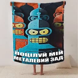 Плед 3D мотиваційний Поцілуй мій металевий зад 2646_B 12560 135х160 см - мініатюра 2