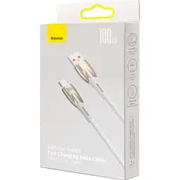 Кабель Baseus Glimmer Series Fast Charging Cable USB to Type-C 100W 1m CADH000402 White - мініатюра 6