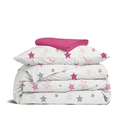 Дитяча постільна білизна в ліжечко PINK STARS CS1, рожевий (StarCarnivalRoseGrey_36Candy_140)