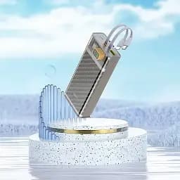Портативна батарея Powerbank Hoco J104A Discovery Edition 22.5W with cable 20000mAh Grey - мініатюра 6