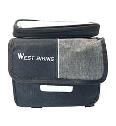 Велосумка на раму West Biking YP0707351 2 л для смартфона 7" 19х18х15 см чорно-сірий (G0001975) - мініатюра 2