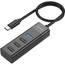 Hub адаптер Hoco Type-C Easy mix 4-in-1 converter HB25 Usb3.0+3xUsb2.0