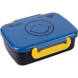 Ланч-бокс Yes Smiley World United 420, мл, чорний з синім (707972)