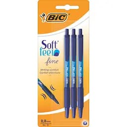Ручка шариковая BIC Soft Feel Fine 3 шт. синяя (893221)