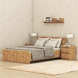 Кровать двуспальная MebelStar Нео 140x200 см Дуб тахо (MBS-1125)