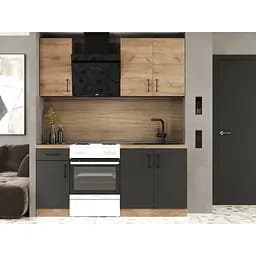 Кухня модульна Еверест Оптіма набір №1 Дуб крафт золотий/Антрацит 1,8 м (EVR-5690)