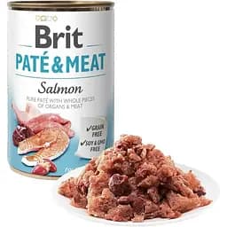 Вологий корм для собак Brit Pate & Meat Salmon лосось і курка 400 г - мініатюра 5