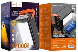 Зовнішній акумулятор Hoco J107 90000mAh PD20W+QC3.0 із лампою 22.5W (Чорний)Зовнішній акумулятор Hoco J107 90000mAh PD20W+QC3.0 із - мініатюра 7