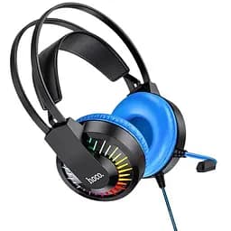 Наушники Hoco LED Joyful Gaming Headphones W105 черно-синие