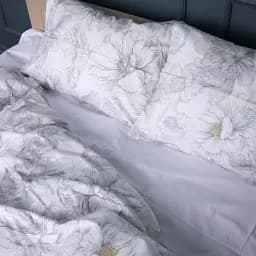 Простирадло MirSon Сатин Silver Petals 180x220 см біле (2200011122571)