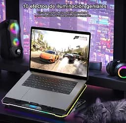 Охолоджувальна підставка для ноутбука 15-21 дюймів IceCoorel K-15D 15 fans RGB - мініатюра 10